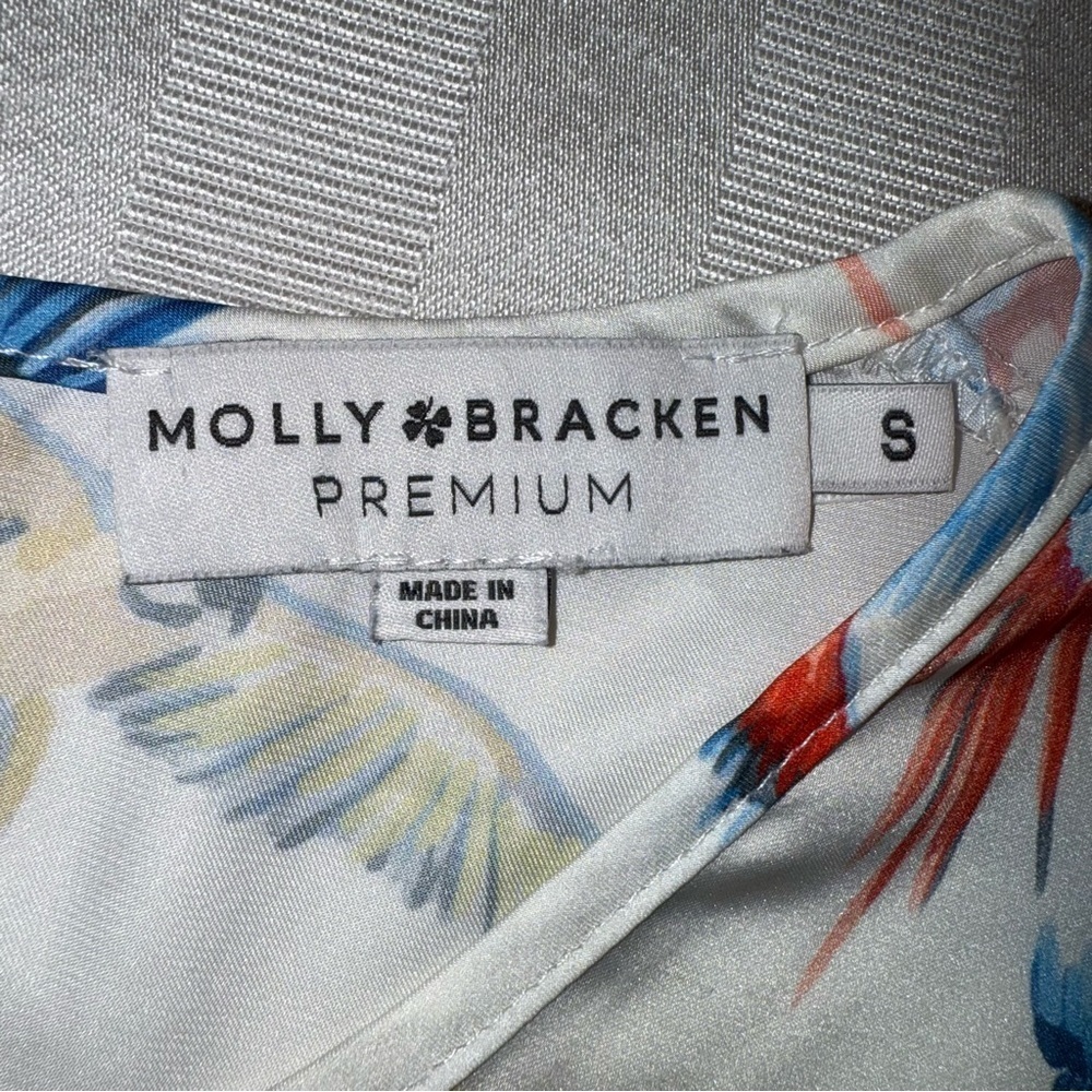 Molly Bracken Premium Bird Print Sleeveless Swing Top Tank Sz S - Picture 7 of 12